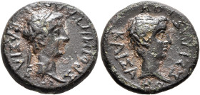 KINGS OF THRACE. Rhoemetalkes I, circa 11 BC-AD 12. Assarion (Bronze, 18 mm, 4.33 g, 6 h), with Augustus, uncertain mint in Thrace. BAΣΙΛΕΩΣ POIMHTAΛΚ...