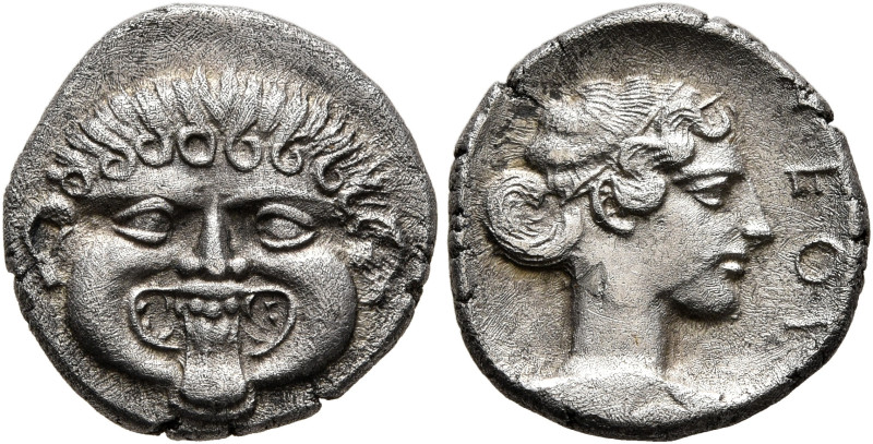 MACEDON. Neapolis. Circa 424-350 BC. Hemidrachm (Silver, 13 mm, 1.77 g, 6 h). Fa...