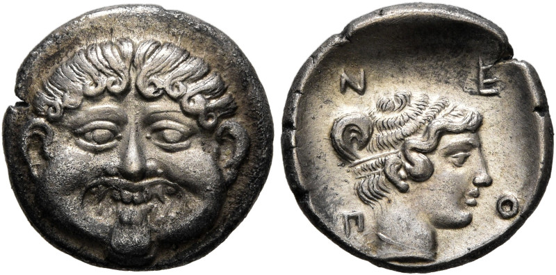 MACEDON. Neapolis. Circa 424-350 BC. Hemidrachm (Silver, 13 mm, 1.70 g, 12 h). F...