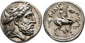 KINGS OF MACEDON. Philip II, 359-336 BC. Tetradrachm (Silver, 22 mm, 14.32 g, 7 h), Amphipolis, struck under Antipater, Polyperchon or Kassander, circ...