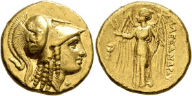 KINGS OF MACEDON. Alexander III ‘the Great’, 336-323 BC. Stater (Gold, 18 mm, 8.56 g, 3 h), Amphipolis, struck under Antipater, circa 325-319. Head of...