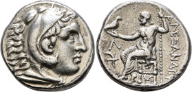 KINGS OF MACEDON. Alexander III ‘the Great’, 336-323 BC. Tetradrachm (Silver, 25 mm, 16.83 g, 4 h), Amphipolis, circa 307-297. Head of Herakles to rig...