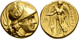 KINGS OF MACEDON. Alexander III ‘the Great’, 336-323 BC. Stater (Gold, 17 mm, 8.57 g, 1 h), Abydos (?), struck under Antigonos I Monophtalmos, circa 3...