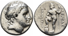 KINGS OF MACEDON. Demetrios I Poliorketes, 306-283 BC. Drachm (Silver, 18 mm, 4.06 g, 12 h), Sikyon, 290-289 BC. Diademed and horned head of Demetrios...
