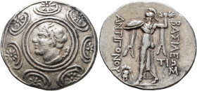 KINGS OF MACEDON. Antigonos II Gonatas, 277/6-239 BC. Tetradrachm (Silver, 32 mm, 17.09 g, 6 h), Amphipolis, circa 246/5-229. Horned head of Pan to le...