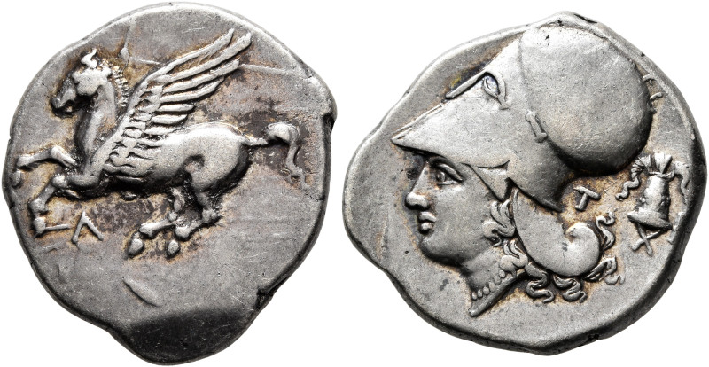 AKARNANIA. Leukas. Circa 320-280 BC. Stater (Silver, 22 mm, 8.54 g, 9 h). Λ Pega...