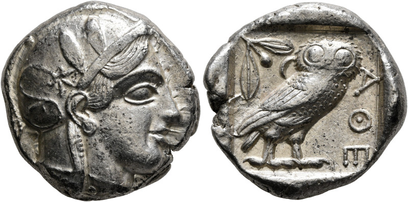 ATTICA. Athens. Circa 440s-430s BC. Tetradrachm (Silver, 24 mm, 17.21 g, 12 h). ...