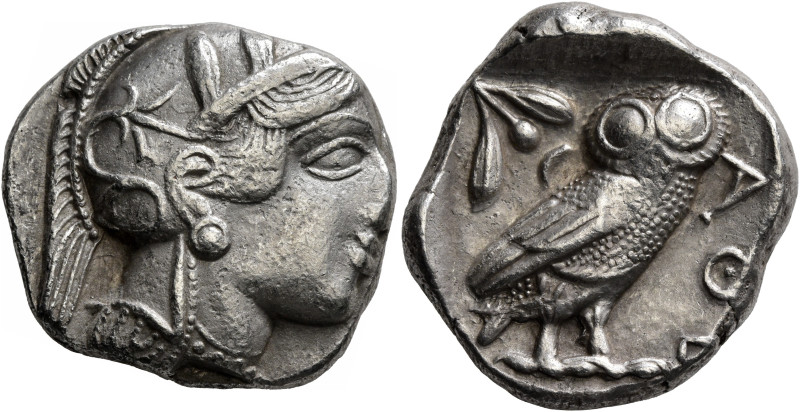 ATTICA. Athens. Circa 430s-420s BC. Tetradrachm (Silver, 25 mm, 17.13 g, 9 h). H...