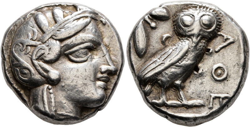 ATTICA. Athens. Circa 420s-404 BC. Tetradrachm (Silver, 22 mm, 17.19 g, 9 h). He...