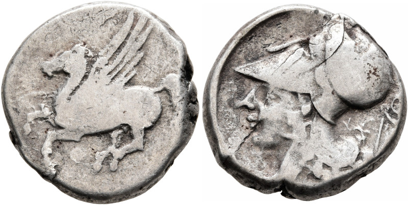 CORINTHIA. Corinth. Circa 375-300 BC. Stater (Silver, 19 mm, 8.00 g, 3 h). Ϙ Peg...