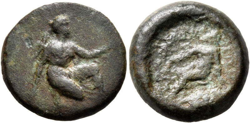 ARKADIA. Orchomenos. Circa 370-340 BC. Dichalkon (Bronze, 19 mm, 6.17 g, 9 h). A...