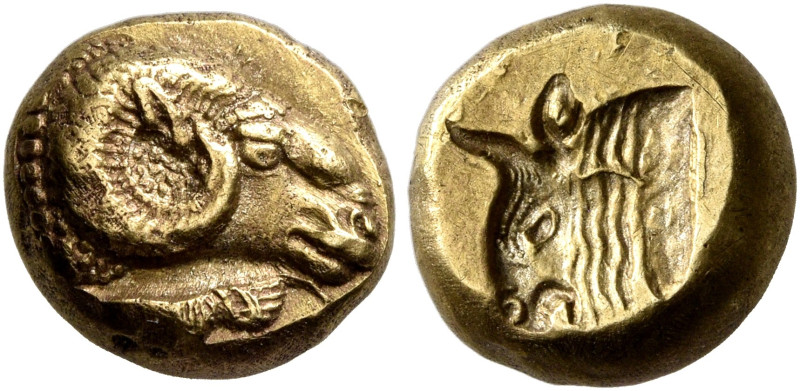 LESBOS. Mytilene. Circa 521-478 BC. Hekte (Electrum, 10 mm, 2.56 g, 1 h). Head o...