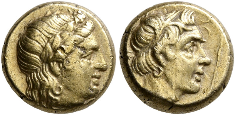 LESBOS. Mytilene. Hekte (Electrum, 9 mm, 2.58 g, 6 h). Head of Dionysos to right...