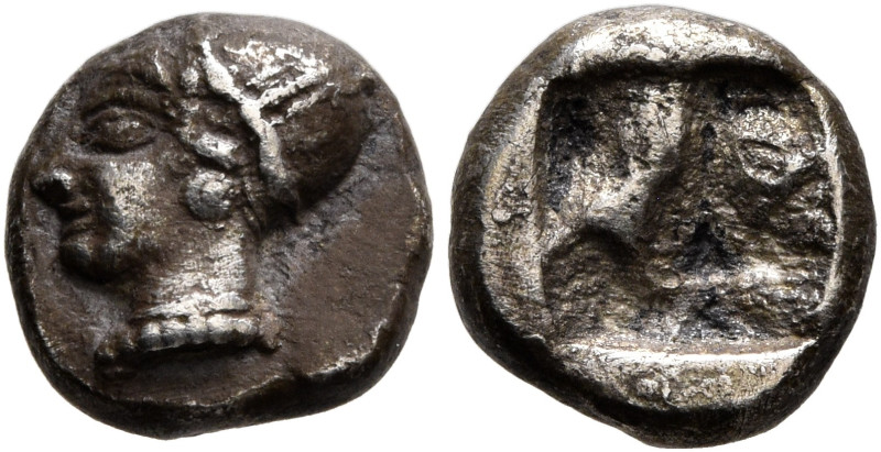 IONIA. Phokaia. Circa 521-478 BC. Diobol (Silver, 9 mm, 1.16 g). Head of a nymph...