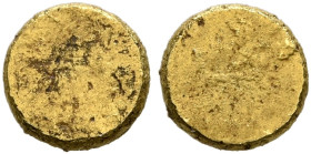 IONIA. Uncertain. Circa 7th-6th centuries BC. Ingot (Electrum, 5 mm, 0.36 g), an ingot or unstruck flan. Blank. Rev. Blank. Very fine.


From a Eur...