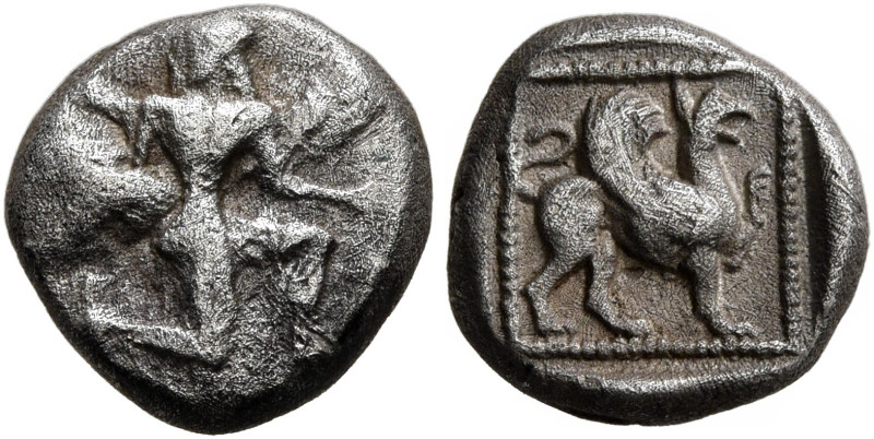 CARIA. Kaunos. Circa 490-470 BC. Trihemiobol (Silver, 8 mm, 1.13 g, 6 h). Winged...