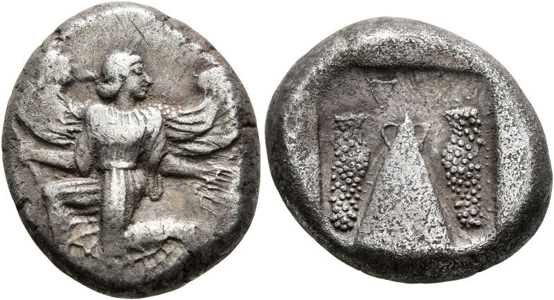 CARIA. Kaunos. Circa 470-450 BC. Stater (Silver, 21 mm, 11.60 g, 8 h). Winged fe...