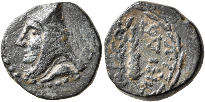 KINGS OF SOPHENE. Mithradates II Philopator, circa 89-after 85 BC. Dichalkon (Br...