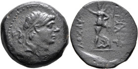 SELEUKID KINGS OF SYRIA. Timarchos, usurper, 164-161 BC. AE (Bronze, 22 mm, 7.56 g, 3 h), Ekbatana. Diademed head of Timarchos to right. Rev. [ΒAΣ]ΙΛΕ...