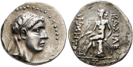 SELEUKID KINGS OF SYRIA. Demetrios I Soter, 162-150 BC. Drachm (Silver, 16 mm, 3.41 g, 3 h), Ekbatana. Diademed head of Demetrios I to right. Rev. BAΣ...