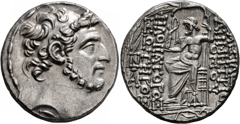 SELEUKID KINGS OF SYRIA. Demetrios III Eukairos, 97/6-88/7 BC. Tetradrachm (Silv...