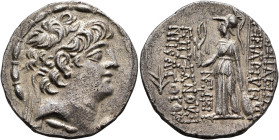 SELEUKID KINGS OF SYRIA. Seleukos VI Epiphanes Nikator, circa 96-94 BC. Tetradrachm (Silver, 28 mm, 15.55 g, 12 h), reduced standard, Seleukeia on the...