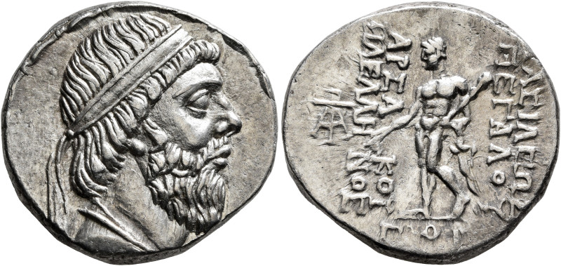 KINGS OF PARTHIA. Mithradates I, 165-132 BC. Tetradrachm (Silver, 26 mm, 16.22 g...