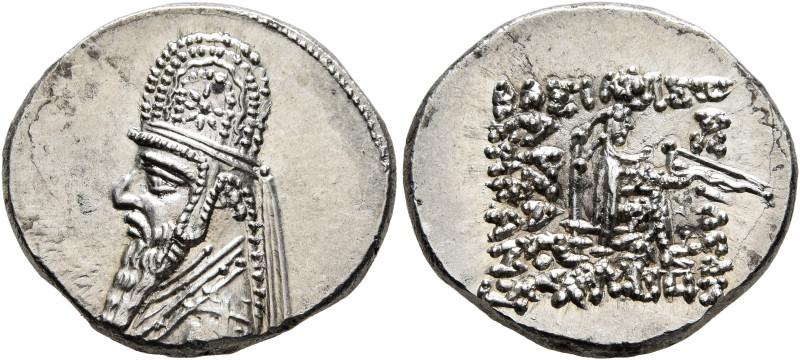 KINGS OF PARTHIA. Mithradates II, 121-91 BC. Drachm (Silver, 19 mm, 4.23 g, 12 h...