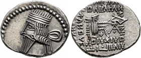 KINGS OF PARTHIA. Pakoros I, circa 78-120. Drachm (Silver, 20 mm, 3.78 g, 12 h), Ekbatana. Diademed and draped bust of Pakoros I to left. Rev. Archer ...