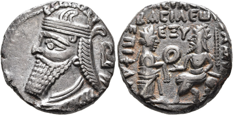 KINGS OF PARTHIA. Vologases IV, circa 147-191. Tetradrachm (Billon, 24 mm, 14.00...