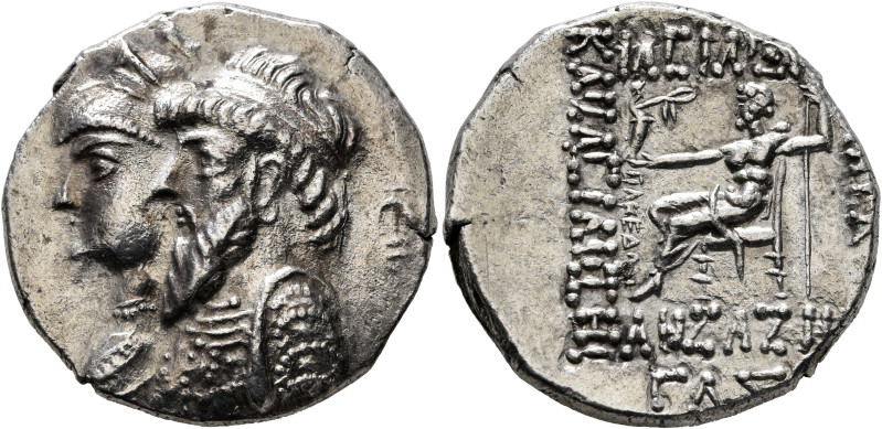 KINGS OF ELYMAIS. Kamnaskires III, with Anzaze, circa 82/1-73/2 BC. Tetradrachm ...