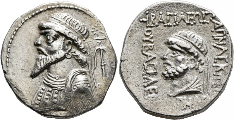 KINGS OF ELYMAIS. Kamnaskires V, circa 54/3-33/2 BC. Tetradrachm (Silver, 27 mm,...