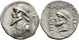 KINGS OF ELYMAIS. Kamnaskires V, circa 54/3-33/2 BC. Tetradrachm (Silver, 27 mm, 16.15 g, 12 h), Seleukeia on the Hedyphon. Diademed and draped bust o...