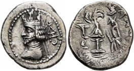 KINGS OF PERSIS. Artaxerxes (Ardaxshir) II, late 1st century BC. Hemidrachm (Silver, 14 mm, 2.03 g, 6 h), Istakhr (Persepolis). Draped bust of Artaxer...