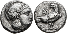 BAKTRIA, Local Issues. Circa 285/3-280/78 BC. Drachm (Silver, 13 mm, 3.00 g, 6 h), uncertain mint in the Oxus region. Head of Athena to right, wearing...