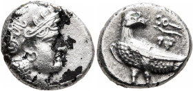 BAKTRIA, Local Issues. Circa 285/3-280/78 BC. Drachm (Silver, 13 mm, 2.62 g, 6 h), a contemporary plated imitation, uncertain mint in the Oxus region....