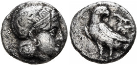 BAKTRIA, Local Issues. Circa 285/3-280/78 BC. Hemidrachm (Silver, 11 mm, 1.52 g, 6 h), uncertain mint in the Oxus region. Head of Athena to right, wea...