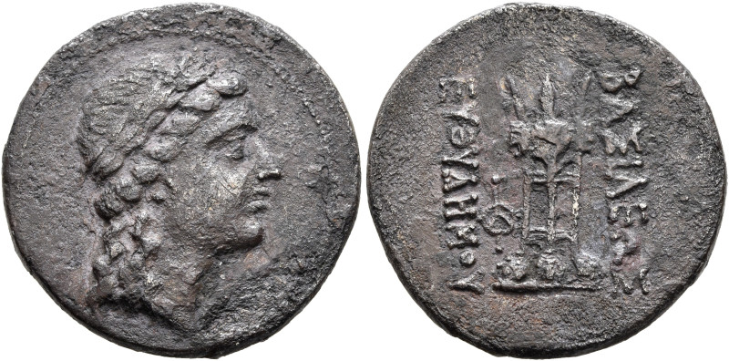 BAKTRIA, Greco-Baktrian Kingdom. Euthydemos II, circa 185-180 BC. AE (Copper-Nic...