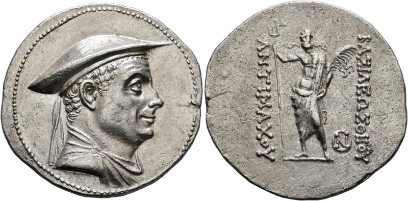 BAKTRIA, Greco-Baktrian Kingdom. Antimachos I, circa 180-165 BC. Tetradrachm (Si...