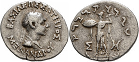 BAKTRIA, Indo-Greek Kingdom. Menander I, circa 165/55-130 BC. Tetradrachm (Silver, 27 mm, 9.76 g, 12 h), Indian standard, uncertain mint in Paropamisa...