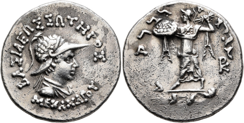 BAKTRIA, Indo-Greek Kingdom. Menander I, circa 165/55-130 BC. Tetradrachm (Silve...