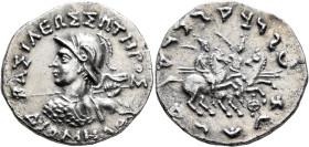 BAKTRIA, Indo-Greek Kingdom. Diomedes, circa 115-105 BC. Tetradrachm (Silver, 27 mm, 9.69 g, 12 h), uncertain mint in Paropamisadai or western Gandhar...