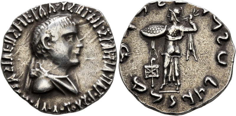 BAKTRIA, Indo-Greek Kingdom. Apollodotos II, circa 85-65 BC. Tetradrachm (Silver...