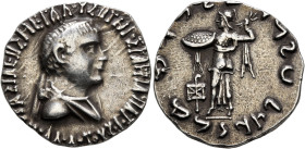 BAKTRIA, Indo-Greek Kingdom. Apollodotos II, circa 85-65 BC. Tetradrachm (Silver, 26 mm, 9.70 g, 12 h), Indian standard, uncertain mint in the Punjab....