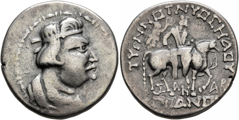 INDIA, Kushan Empire. Kujula Kadphises, circa 30/50-80. Tetradrachm (Silver, 27 ...
