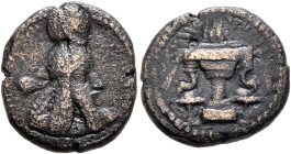 SASANIAN KINGS. Ardashir I, 223/4-240. Pashiz (Bronze, 15 mm, 3.12 g, 3 h), Mint B (Hamadan). Draped bust of Ardashir I to right, wearing diadem and c...