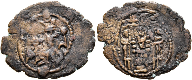 SASANIAN KINGS. Bahram V, 420-438. Pashiz (Bronze, 20 mm, 1.65 g, 12 h). Draped ...