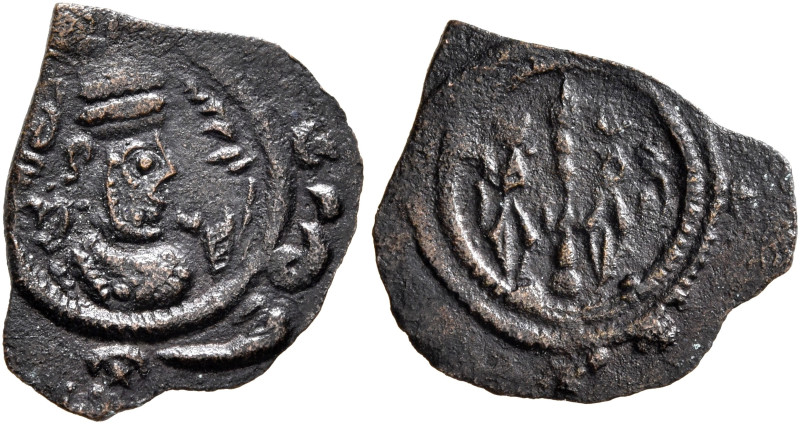 SASANIAN KINGS. Khosrau II, 591-628. Pashiz (Bronze, 15 mm, 0.50 g, 7 h), ST (St...