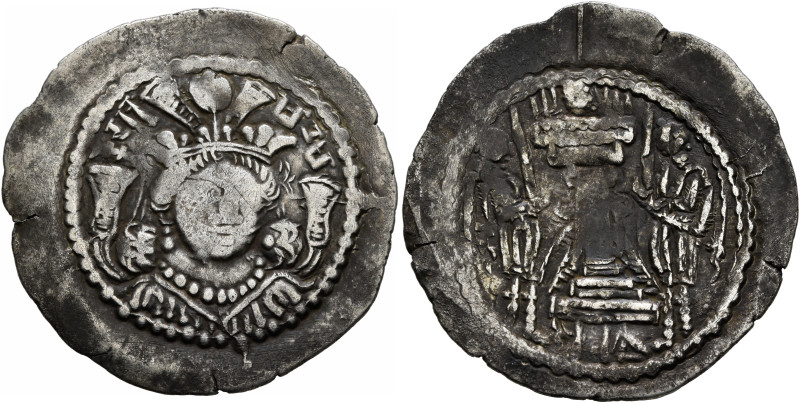 HUNNIC TRIBES, Kidarites. Kidara, circa 350-385. Drachm (Silver, 28 mm, 3.77 g, ...