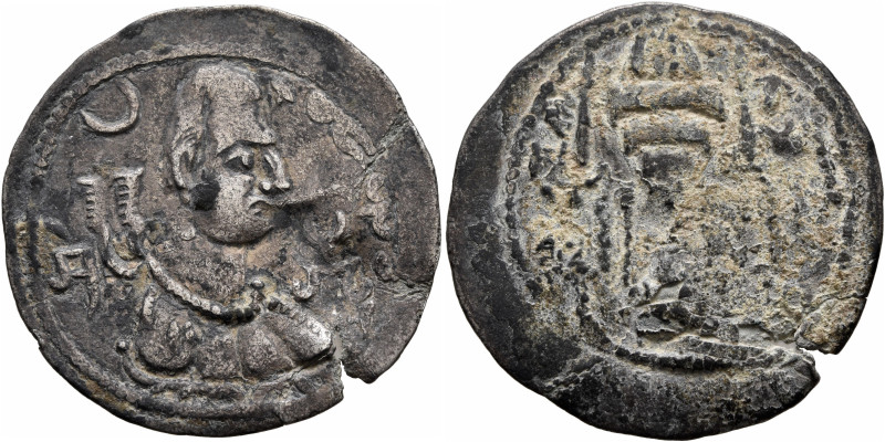 HUNNIC TRIBES, Alchon Huns. Uncertain king, circa 450-500. Drachm (Silver, 29 mm...